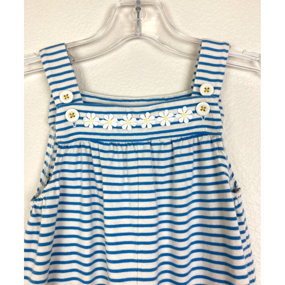 Baby Boden Girls Size 2-3 Year Overalls Jumpsuit 100% Cotton Blue White Striped